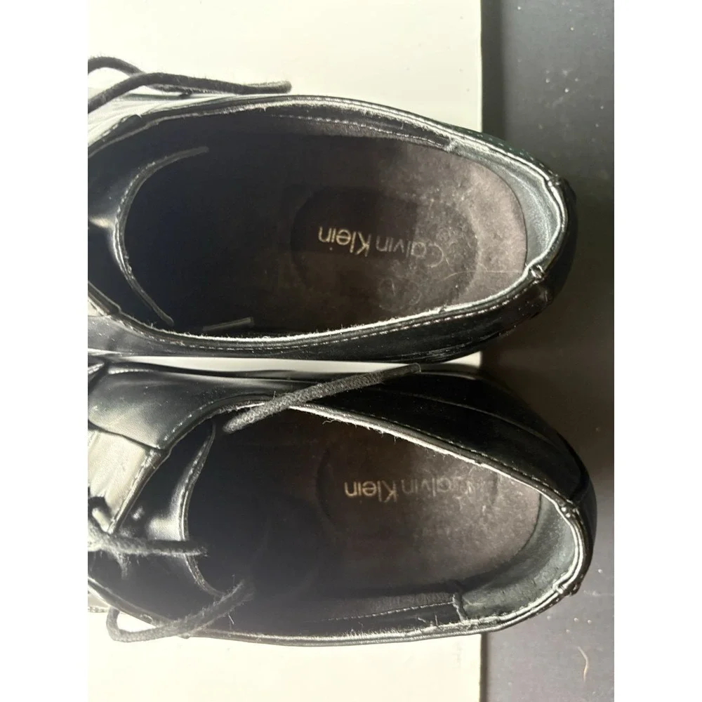 CALVIN‎ KLEIN Earl Dress Shoes Black Leather Lace-Up Men's Size 12 Formal